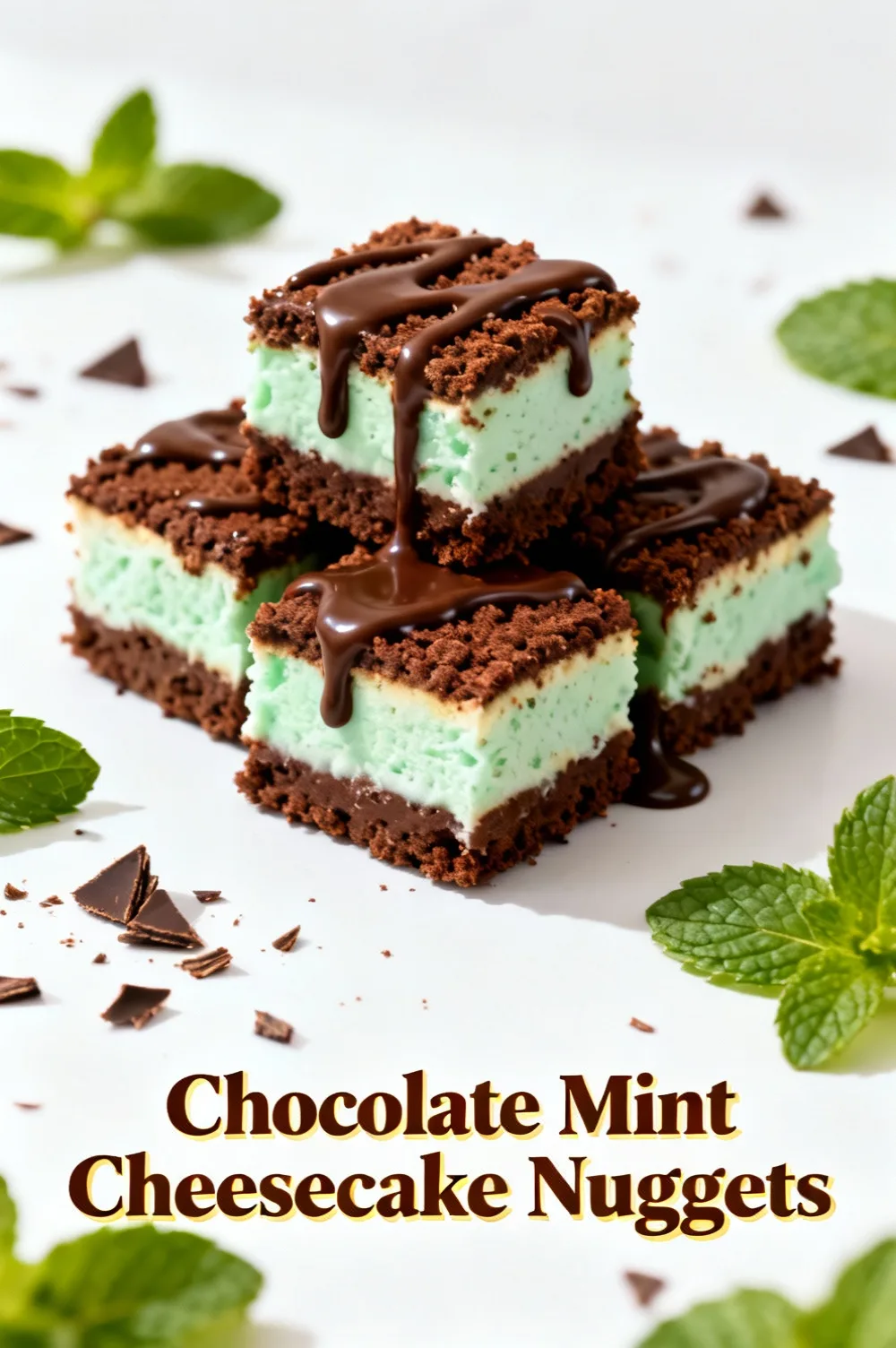 Chocolate Mint Cheesecake Nuggets