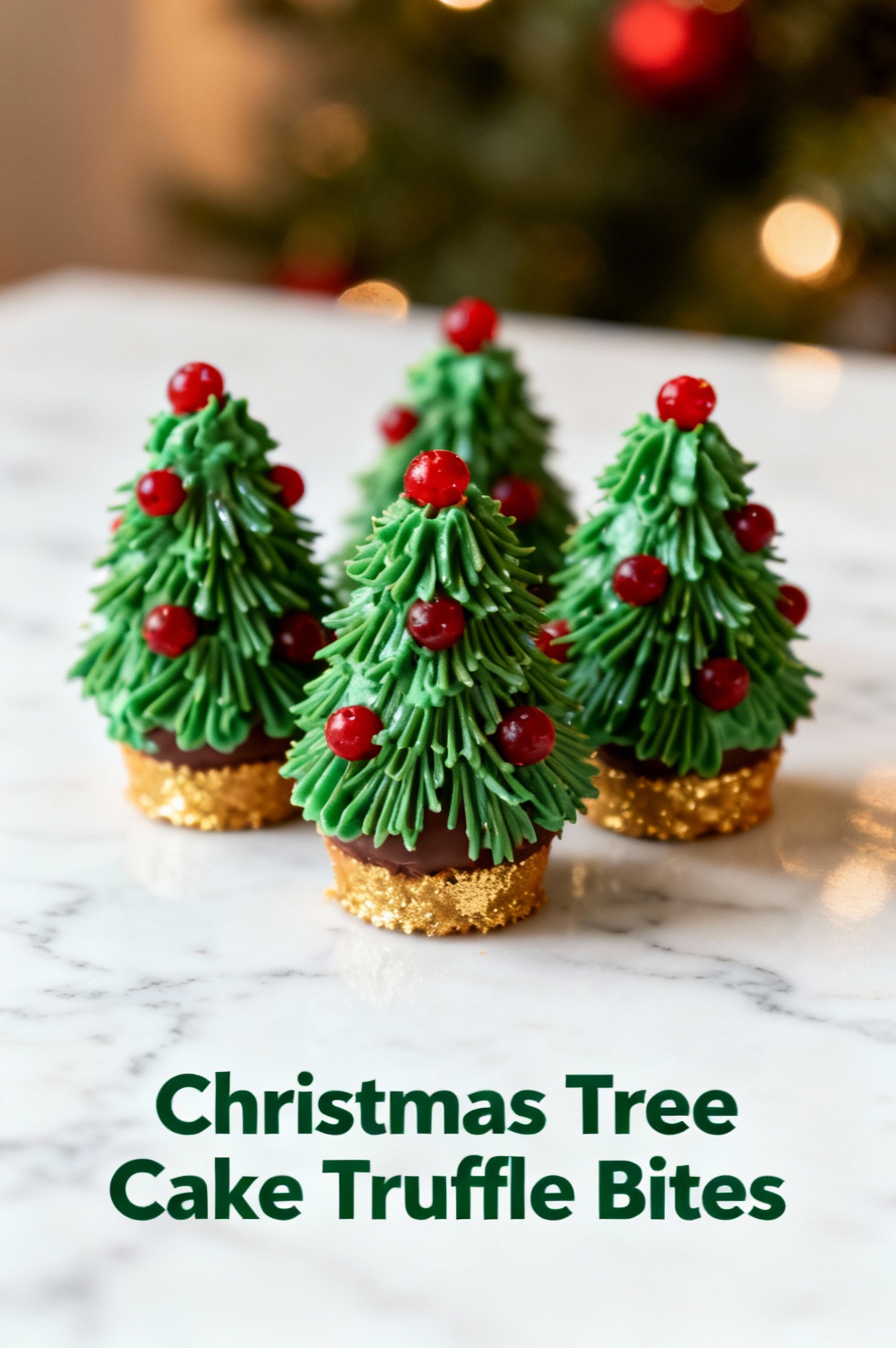 Christmas Tree Cake Truffle Bites