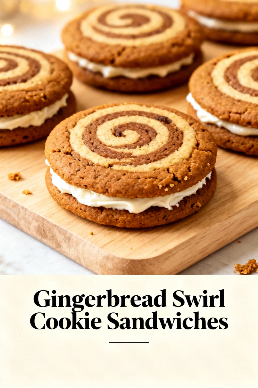 Gingerbread Swirl Cookie Sandwiches