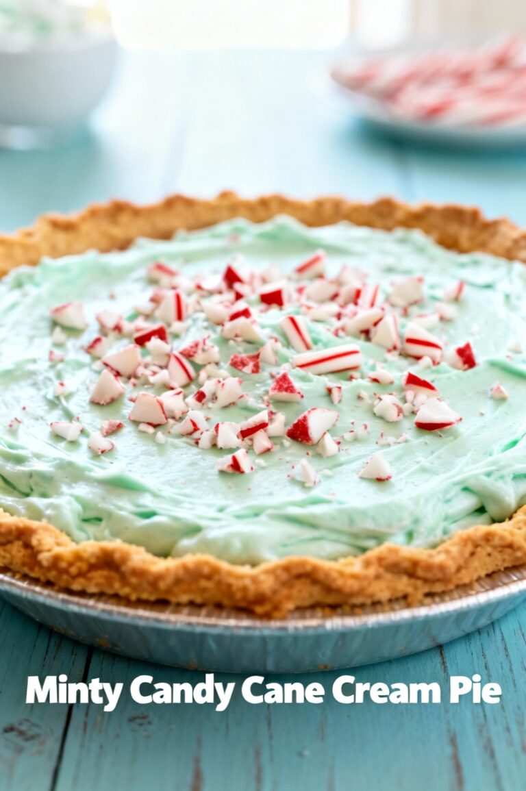 Minty Candy Cane Cream Pie