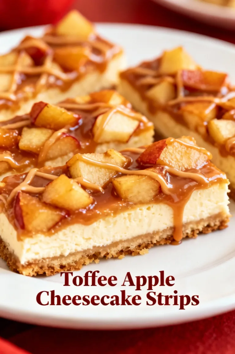 Toffee Apple Cheesecake Strips