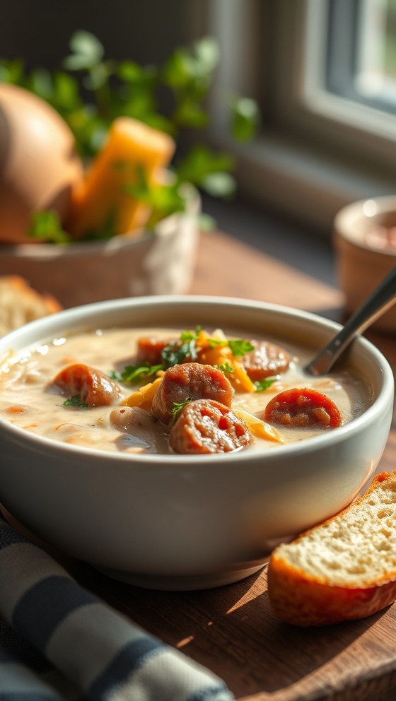 Creamy Parmesan Italian Sausage Soup Easy Delicious Recipe
