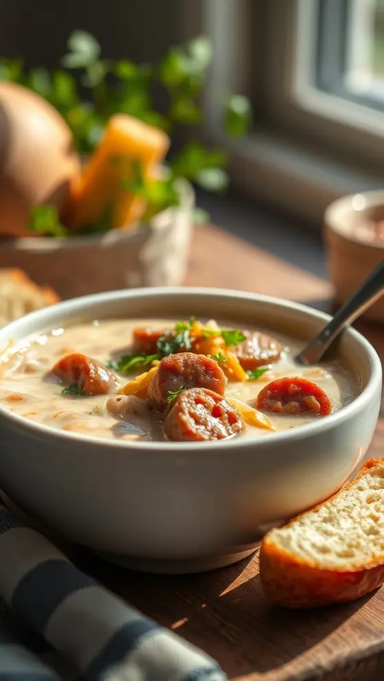 Creamy Parmesan Italian Sausage Soup Easy Delicious Recipe