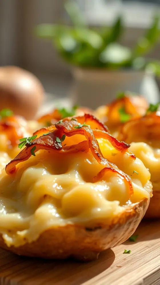 French Onion Stuffed Potatoes Recipe Cheesy Delight