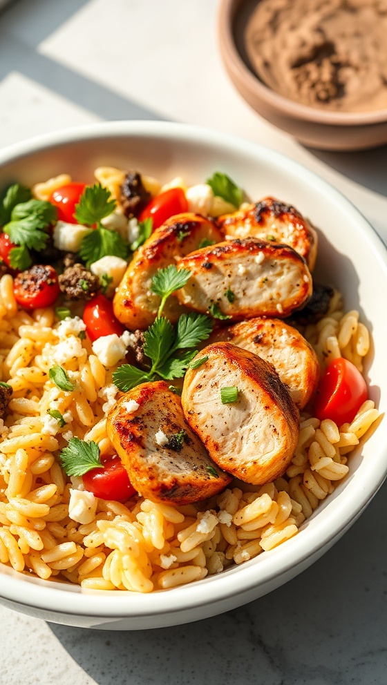 Greek Chicken Orzo Power Bowls Easy Healthy Recipe