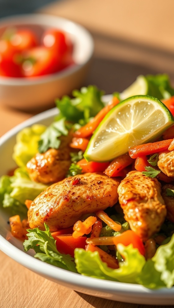 Grilled Chili Lime Chicken Fajita Salad Zesty Delicious