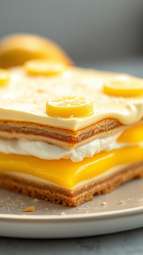 No Bake Lemon Eclair Cake