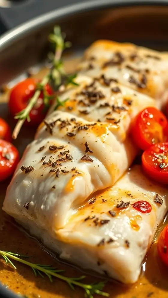 Oven Roasted Cod With Cherry Tomatoes And Thyme Recipe