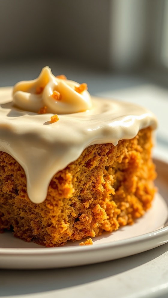 Pumpkin Spice Gooey Cake With Cream Cheese Frosting