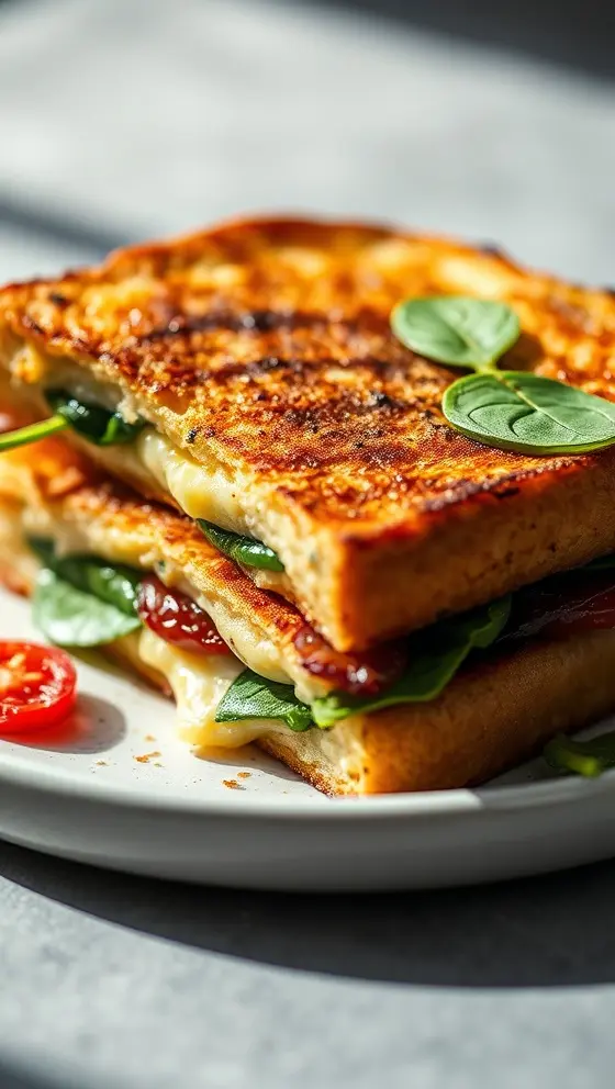 Sun Dried Tomato Spinach Ricotta Grilled Cheese Recipe
