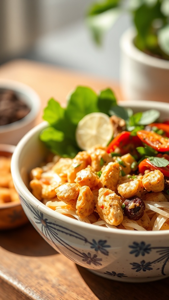 Thai Peanut Chicken Buddha Bowls Quick Healthy Recipe