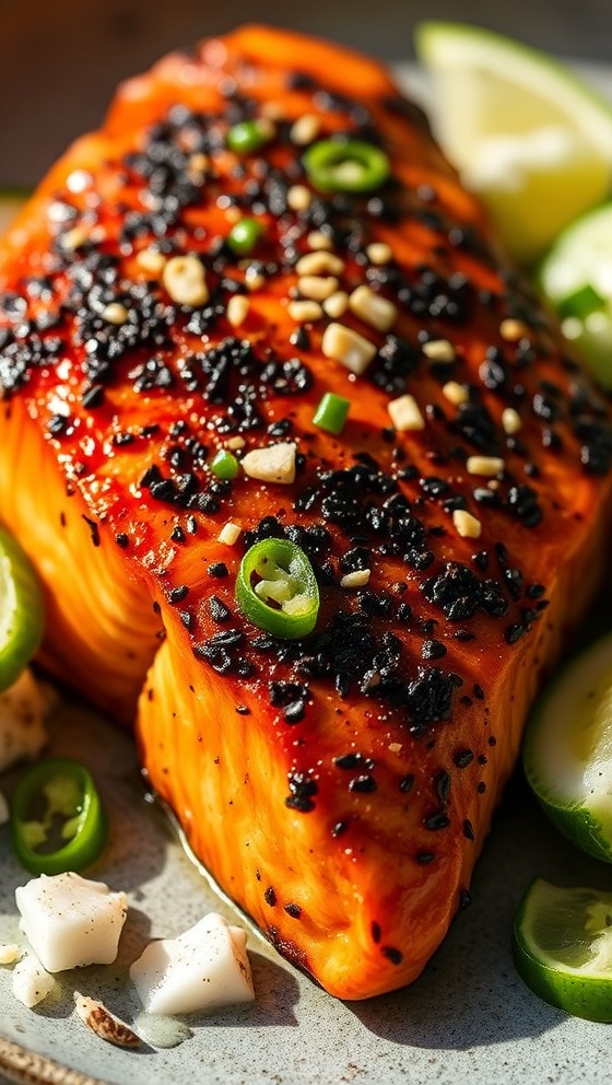 Blackened Miso Salmon With Coconut Cucumber Salad Recipe