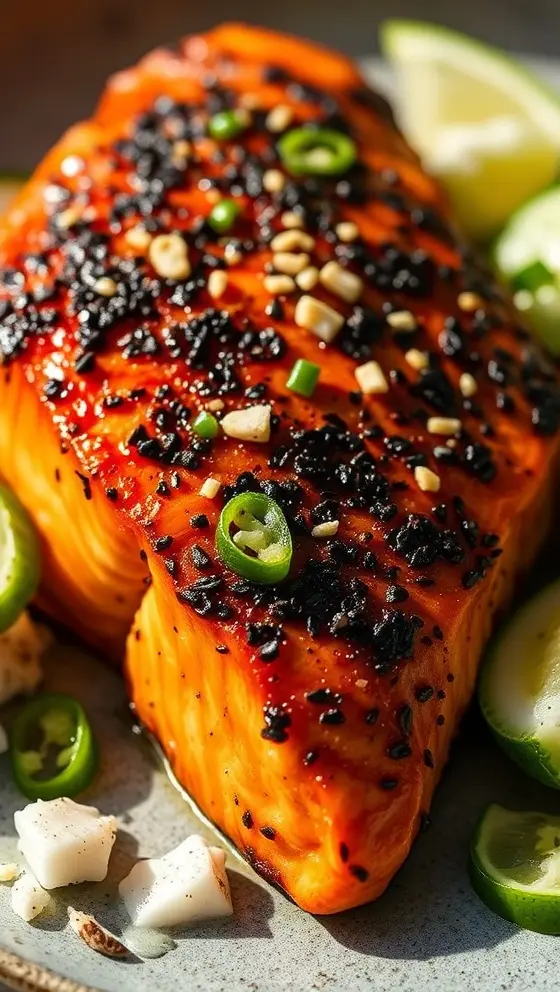 Blackened Miso Salmon With Coconut Cucumber Salad Recipe