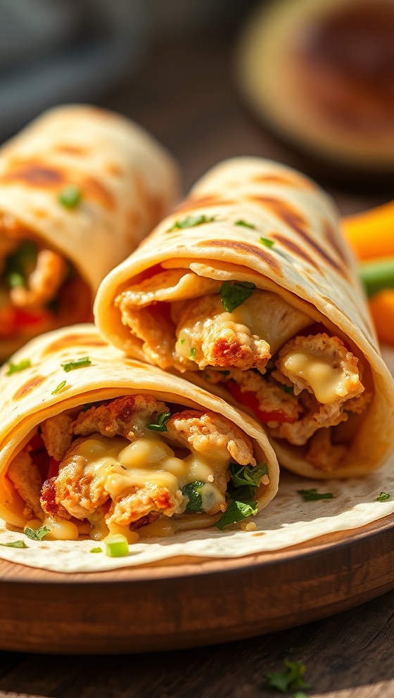 Cheesy Garlic Chicken Wraps Recipe Quick Easy 25 Minute Meal
