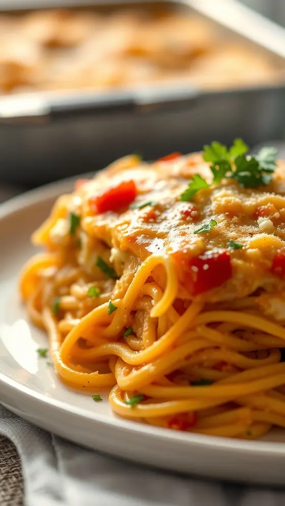 Monterey Chicken Spaghetti Comforting Casserole Recipe