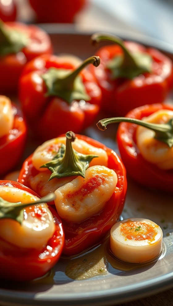 Pimientos Del Piquillo Rellenos De Bacalao Y Gambas Recipe